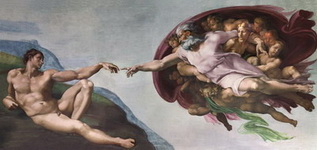 Микеланджело "Сотворение адама", Сикстинская капелла
